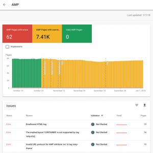 google search console-amp report